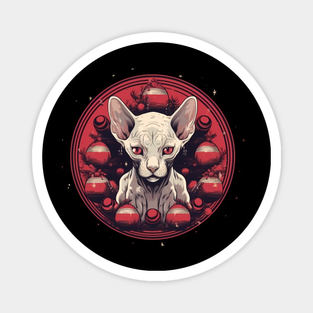 Sphynx Cat Xmas, Love Cats Magnet by logiamerch